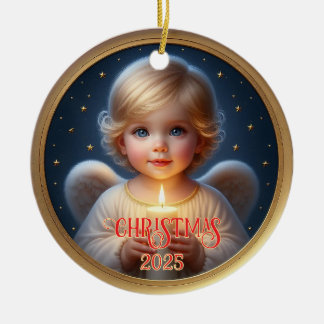 Star-Kissed Angel Child with Candle Ornament