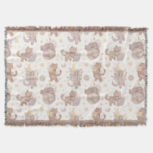 Star Kittens Throw Blanket