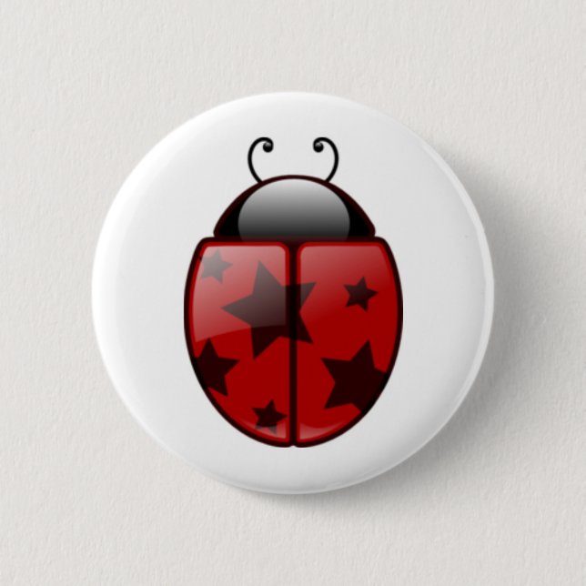 Star Ladybug, Ladybug with Stars 2 Inch Round Button (Front)