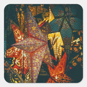 Star Lanterns Square Sticker