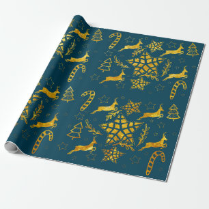 Star Leap Green wrapping paper 