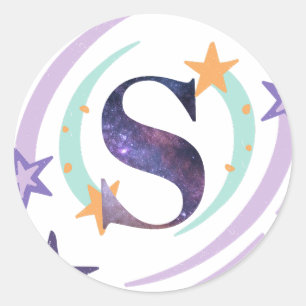 Star Letter S Monogram Classic Round Sticker