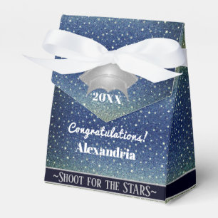 Star Light Blue Sky Graduation Party Favor Box