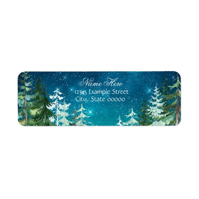 Star Light Night Forest Adresse de retour (Devant)