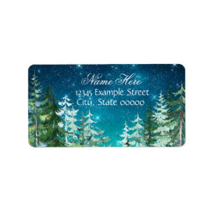 Star Light Night Forest Return Address Label
