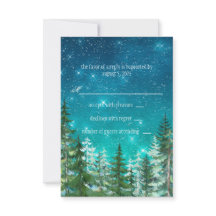 Star Light Night Forest Tree Wedding RSVP