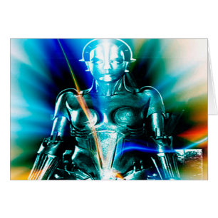 Star Light Robot Greeting Card