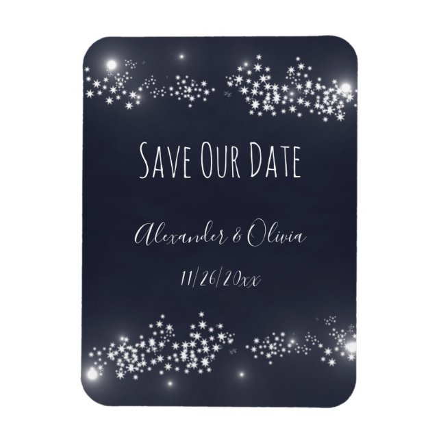 Star Light Save The Date Magnet (Vertical)