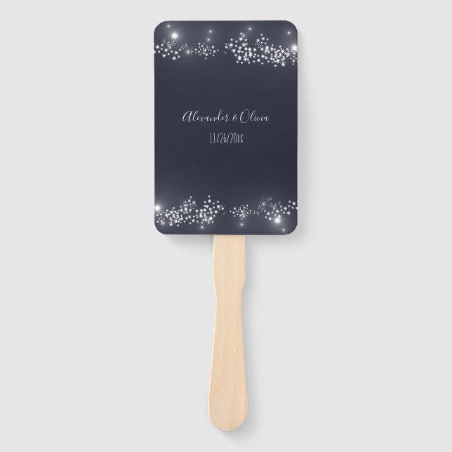 Star Light Wedding Favour Hand Fan (Front)