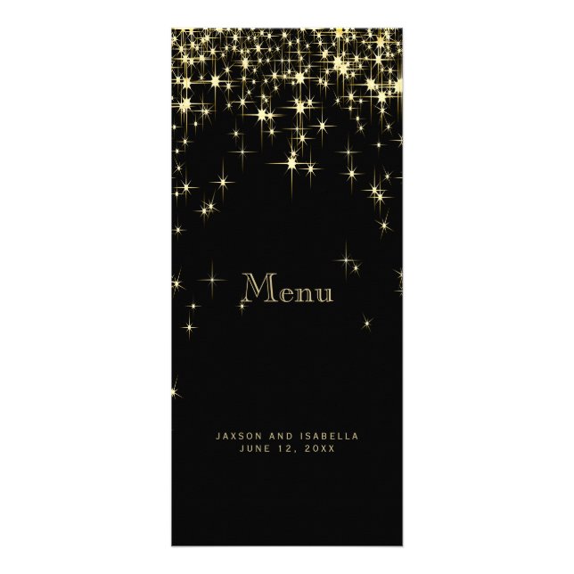 Star Lights in Gold and Black - Menu (Front)