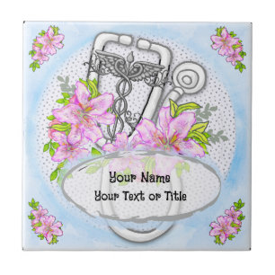 Star Lily Stethoscope Nurse   Tile