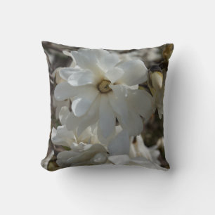 Star Magnolia Blooms Throw Pillow