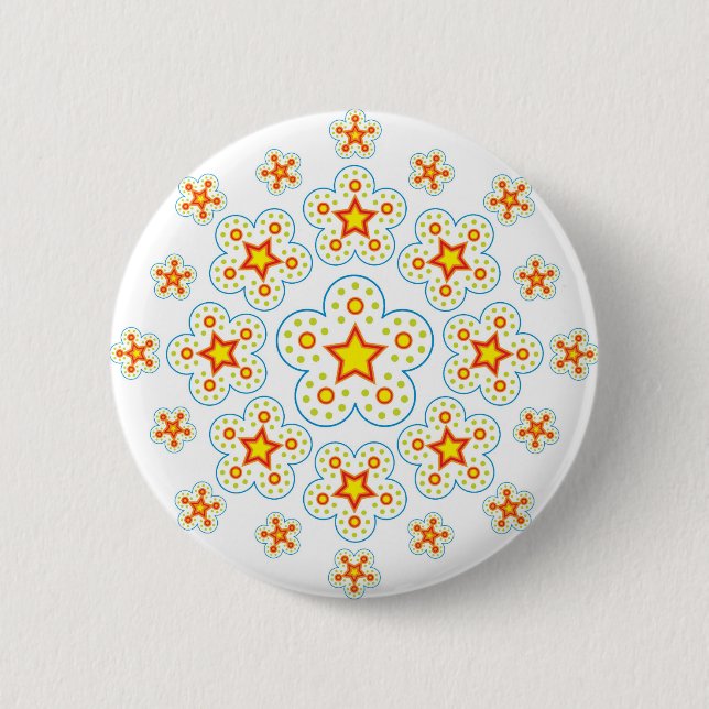 Star Mandala 2 Inch Round Button (Front)