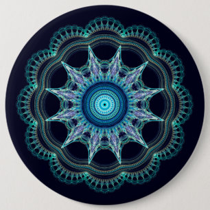 Star mandala 6 inch round button