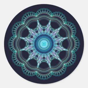 Star mandala classic round sticker