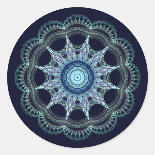 Star mandala classic round sticker (Front)
