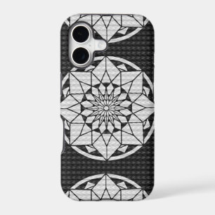 Star Mandala knitting black & white