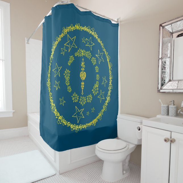 Star Mandala - Rideau de douche (En situation)