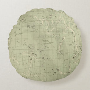 Star map 2 round pillow