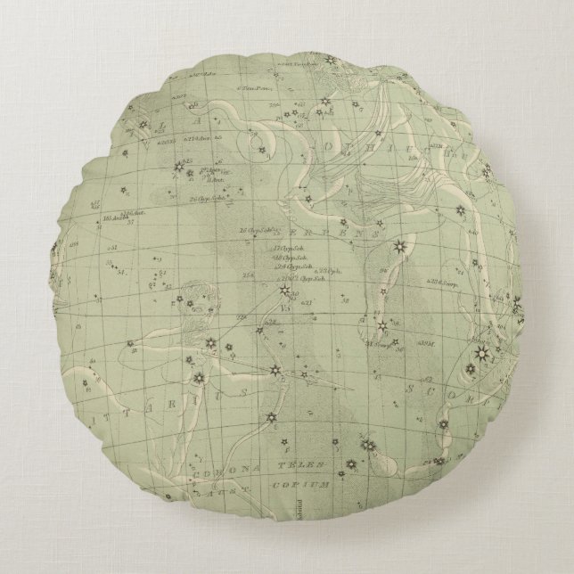 Star map 2 round pillow (Front)