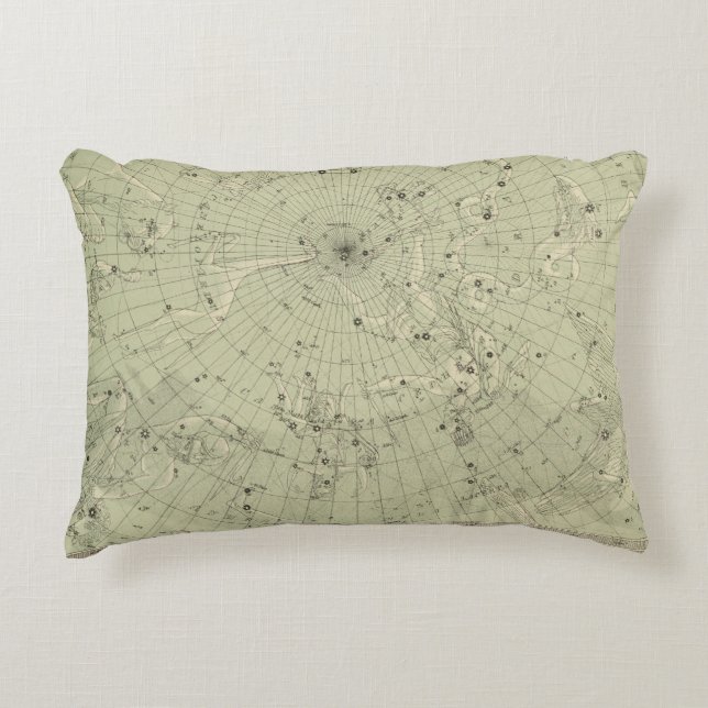 Star map of North polar region Accent Pillow (Front)