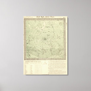 Star map of North polar region Canvas Print
