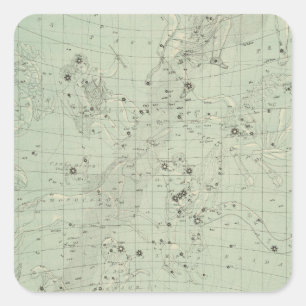Star map square sticker