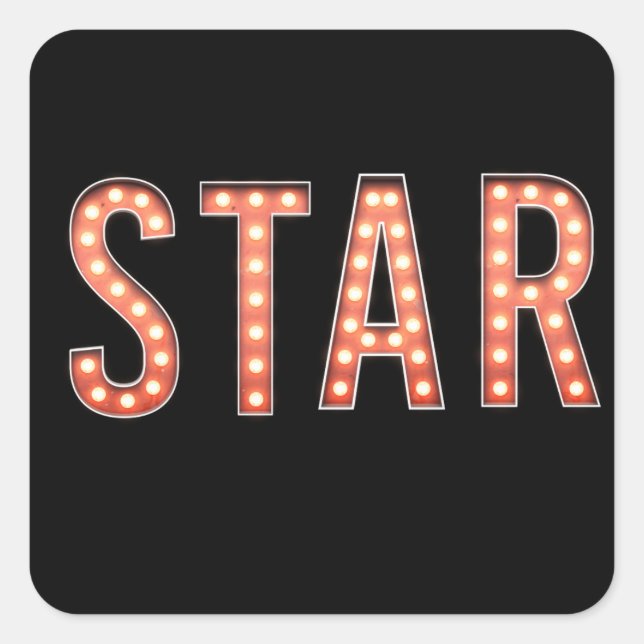 STAR Marquee Lights Square Sticker (Front)