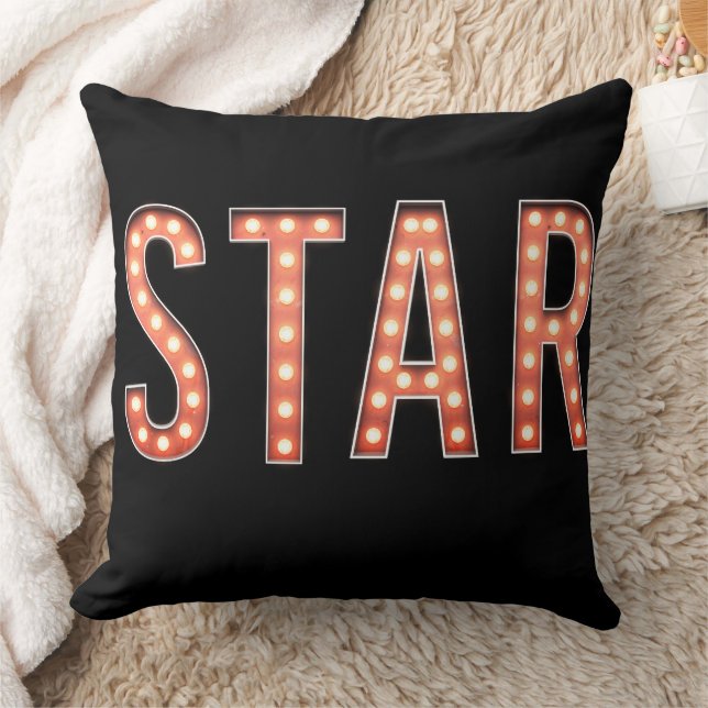 STAR Marquee Lights Throw Pillow (Blanket)
