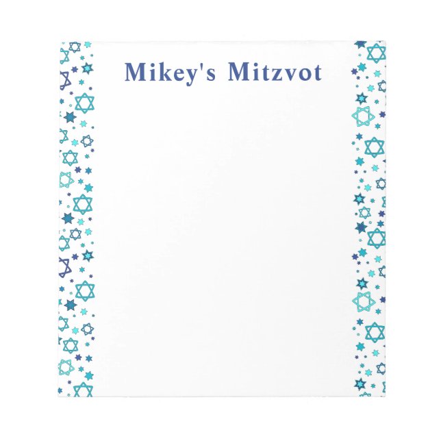 Star Mitzvah Chart - Navy Notepad (Front)