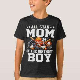 Star mom of the birthday boy basketball soccer T-Shirt