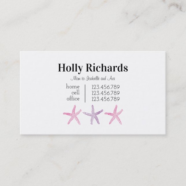 Star Mommy Calling Card (Front)