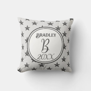 Star Monogram Initial Home Decor Wedding Keepsake Throw Pillow