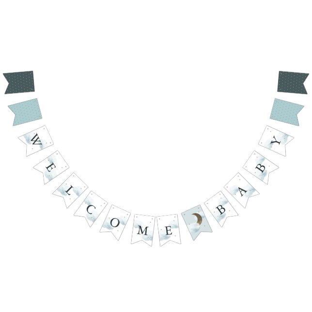 Star Moon & Cloud Welcome Baby Bunting Flags (All)