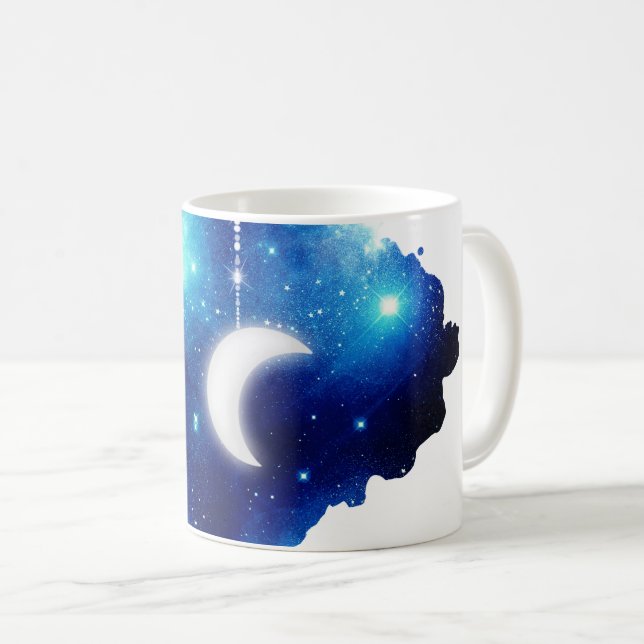 Star moon night sky celestial galaxy  coffee mug (Front Right)