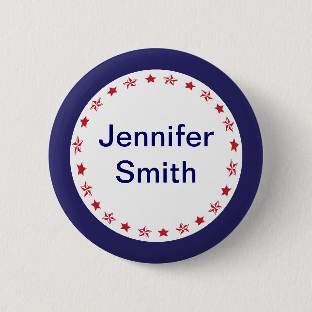Star Name Badge 2 Inch Round Button (Front)