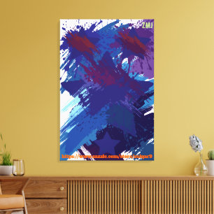 Star Night Abstract Art by ZMJ Canvas Print