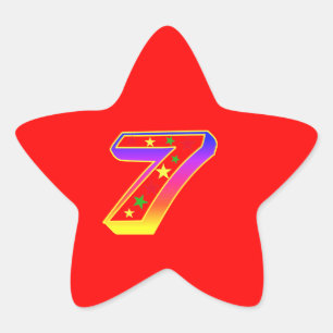 Star Number 7th Birthday Party Sticker
