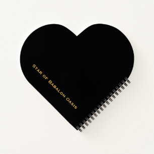 Star of Babalon Gold Logo Heart Shaped Notebook