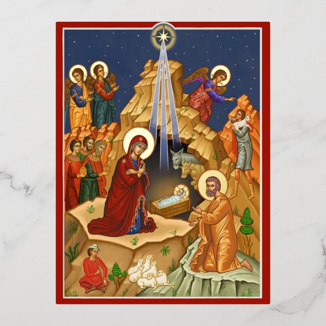 Star of Bethlehem Foil Holiday Postcard (Front)