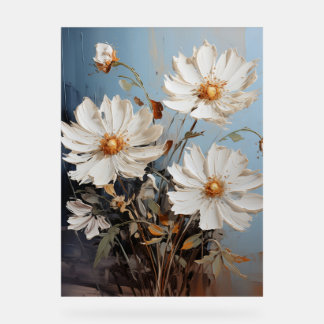 Star of Bethlehem - Impasto Floral Acrylic Sign