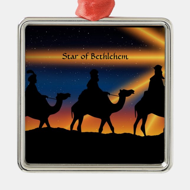 Star of Bethlehem, labelled, Metal Ornament (Front)