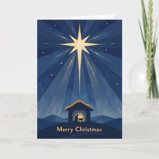 Star of Bethlehem & Manger Christmas Card