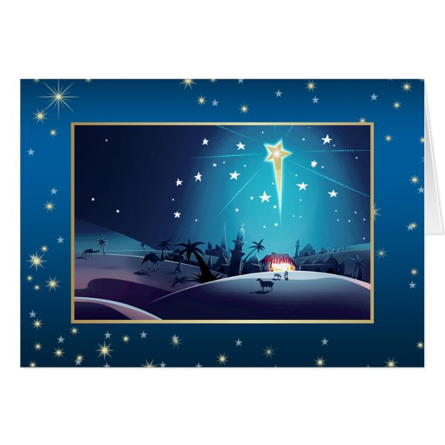 Star of Bethlehem. Nativity Christmas Card (Front Horizontal)