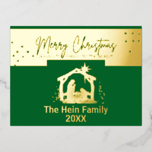 Star Of Bethlehem Nativity Scene Christmas Foil Ho Holiday Postcard
