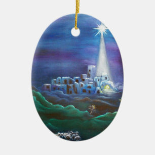 Star of Bethlehem Oval Ornament