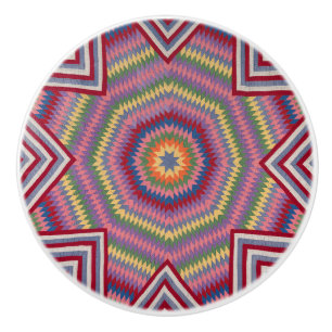 Star of Bethlehem quilt Ceramic Knob