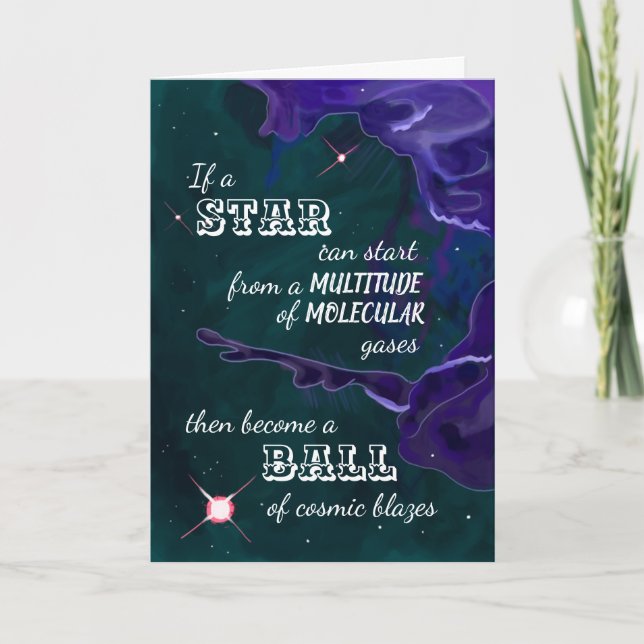 Star of Cosmic Blazes Graduation Card (Front)
