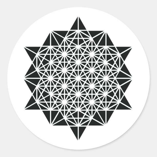 Star of Creation Space Time Mandala Classic Round Sticker (Front)