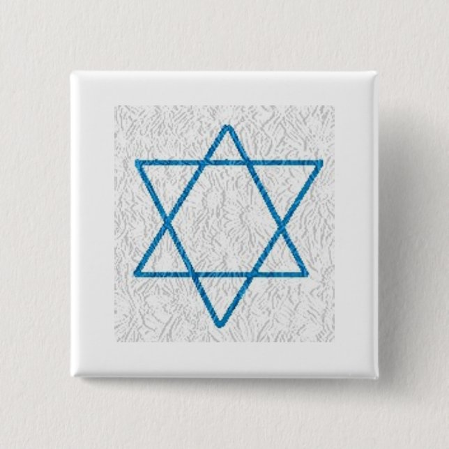 Star of Davi 2 Inch Square Button (Front)